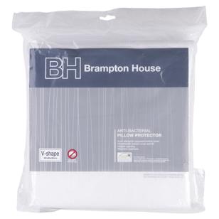 Brampton House V Shaped Anti Bacterial Duvet Innered Pillow Protector White