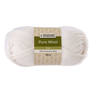 4 Seasons Pure Wool 8 Ply Yarn 50 g White 50 g