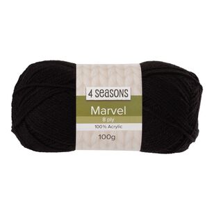 4 Seasons Marvel 8 Ply Yarn 100 g 1002 Black