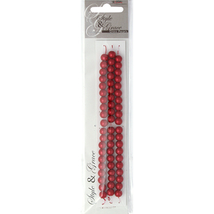 Ribtex Style & Grace Glass Pearls 60 Pack Red 8 mm