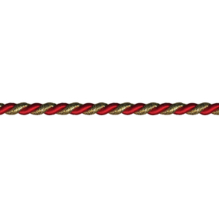 Simplicity Metallic Twisted Cord Red & Gold 1 cm