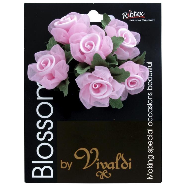 Vivaldi Blossoms 6 Head Rose With Petals Pink