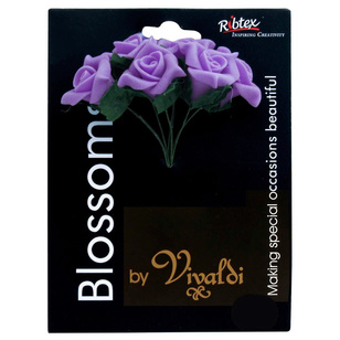 Vivaldi Blossoms 6 Head Foam Rose Light Purple