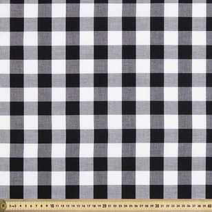 Premium Cotton 1 Inch Gingham Fabric Black 112 cm