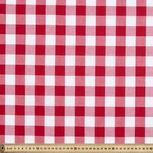 Premium Cotton 1 Inch Gingham Fabric Red 112 cm