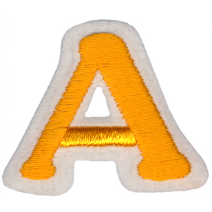 Simplicity Embroidered Letter A Iron On Motif Gold 35 mm