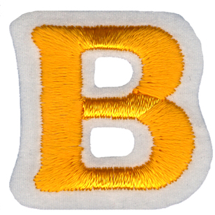 Simplicity Embroidered Letter B Iron On Motif Gold 35 mm