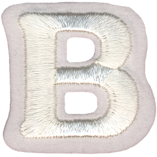 Simplicity Embroidered Letter B Iron On Motif White 35 mm