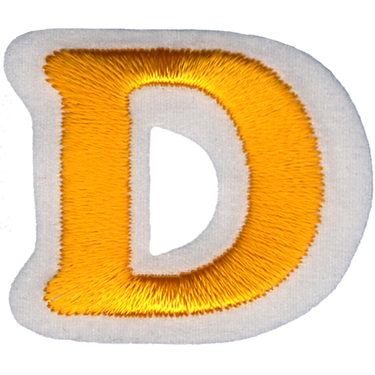 Simplicity Embroidered Letter D Iron On Motif Gold