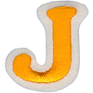 Simplicity J Embroidered Letter Motif Gold 35 mm