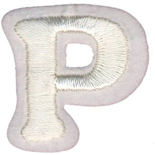 Simplicity Embroidered Letter P Iron On Motif White 35 mm