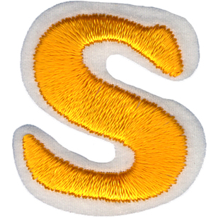 Simplicity Embroidered Letter S Iron On Motif Gold 35 mm