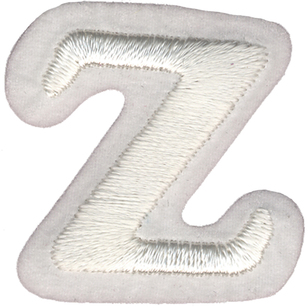 Simplicity Z Embroidered Letter Motif White 35 mm
