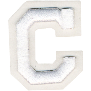 Simplicity Raised Letter C Iron On Motif White 55 mm