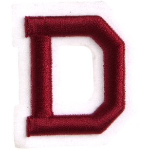 Simplicity Raised Letter D Iron On Motif Red 55 mm