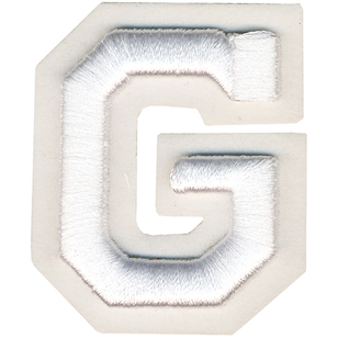 Simplicity Raised Letter G Iron On Motif White 55 mm