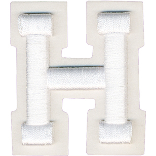 Simplicity Raised Letter H Iron On Motif White 55 mm