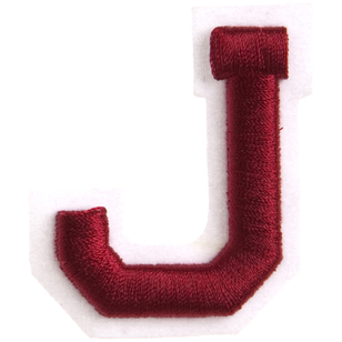 Simplicity Raised Letter J Iron On Motif Red 55 mm