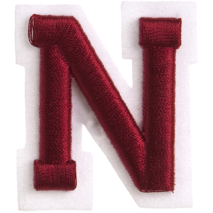 Simplicity 2 inch Raised Embroidery Letter R Iron-On Applique, Red