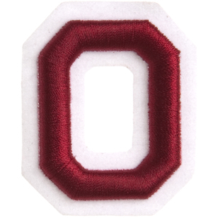 Simplicity Raised Letter O Iron On Motif Red 55 mm