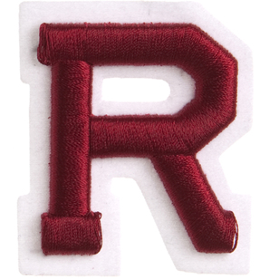 Simplicity Raised Letter R Iron On Motif Red 55 mm