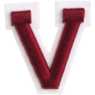 Simplicity Raised Letter V Iron On Motif Red 55 mm