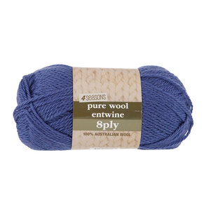 4 Seasons Pure Wool Entwine 8 Ply Yarn 100 g Blue 100 g