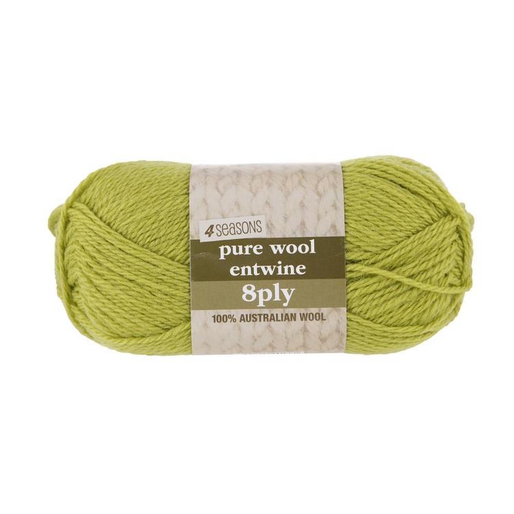 4 Seasons Pure Wool Entwine 8 Ply Yarn 100 g Lime 100 g