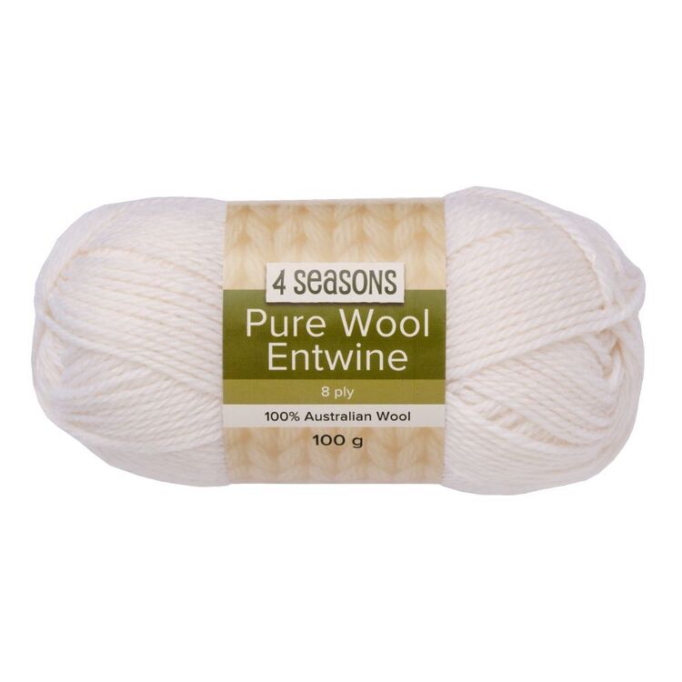 4 Seasons Pure Wool Entwine 8 Ply Yarn 100 g White 100 g