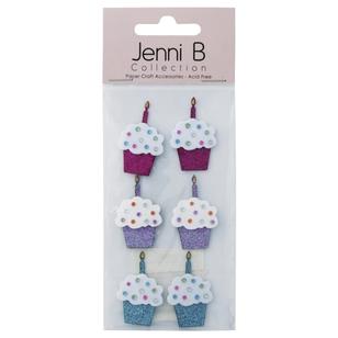 Jenni B Glitter Cup Cakes With Candles Multicoloured