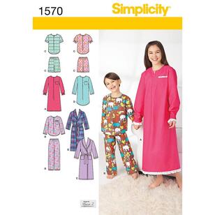 Simplicity Pattern 1570 Kid's Sleepwear