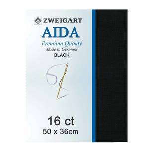 Aida 16 Count Pre-cut Cloth Black 50 x 36 cm