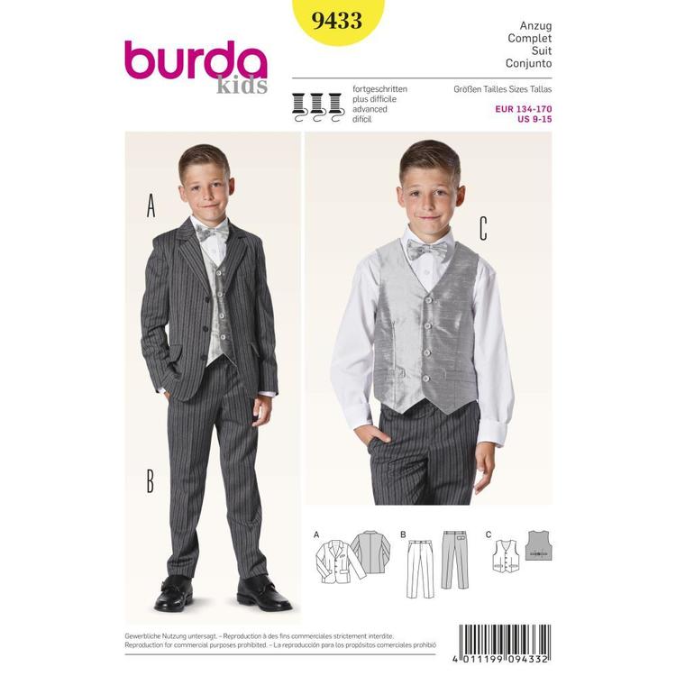 Burda Pattern 9433 Boy S Evening Wear