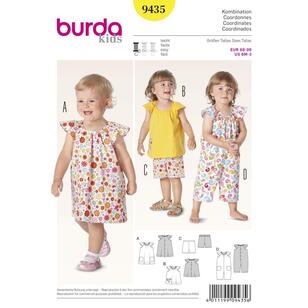 Burda Pattern 9435 Baby Coordinates  6 Months - 3 Years