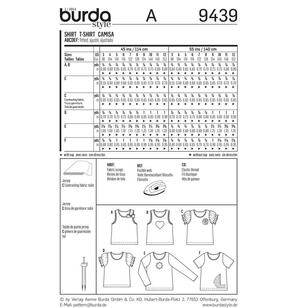 Burda Pattern 9439 Kid's Coordinates  3 - 12