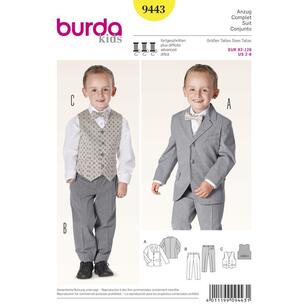 Burda Pattern 9443 Boy's Evening Wear  2 - 8
