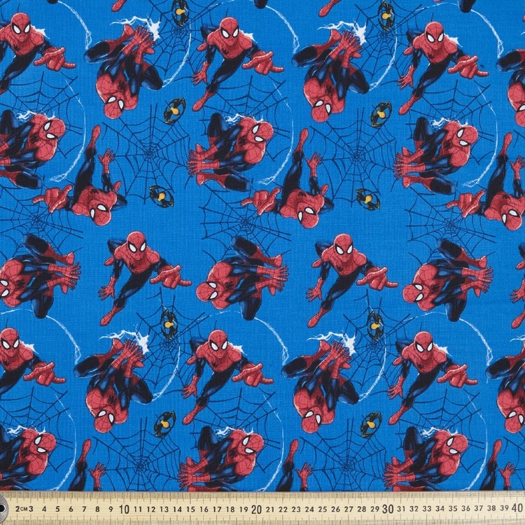 Marvel Spider-Man Spiders & Webs Fabric Blue
