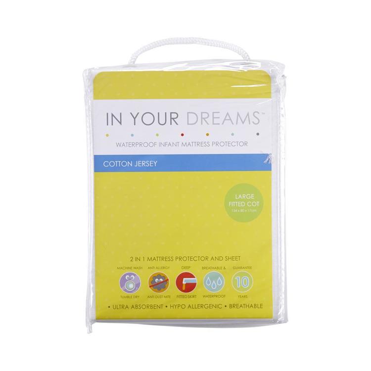 In Your Dreams Large Fitted Cot Mattress Protector