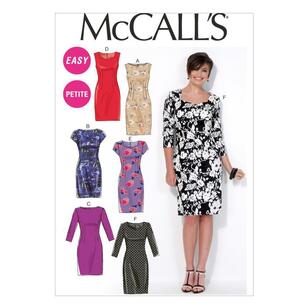McCall's Sewing Pattern M7085 Miss Petite Dresses White