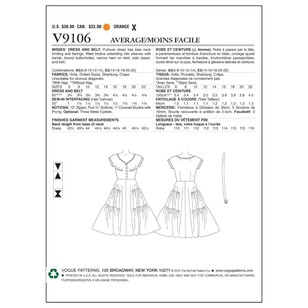 Vogue Pattern V9106 Misses' Dress & Belt 6 - 14
