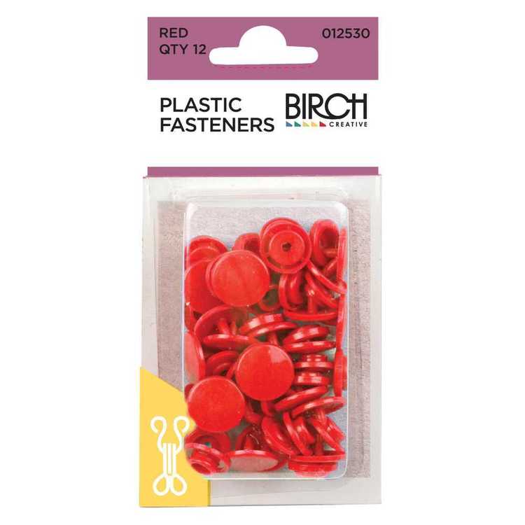 Birch Plastic Fasteners 12 Pack Red 