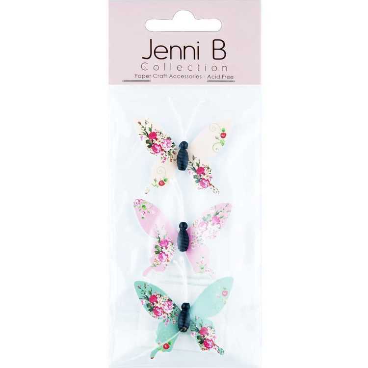 Jenni B Butterfly Paper Floral Stickers Multicoloured