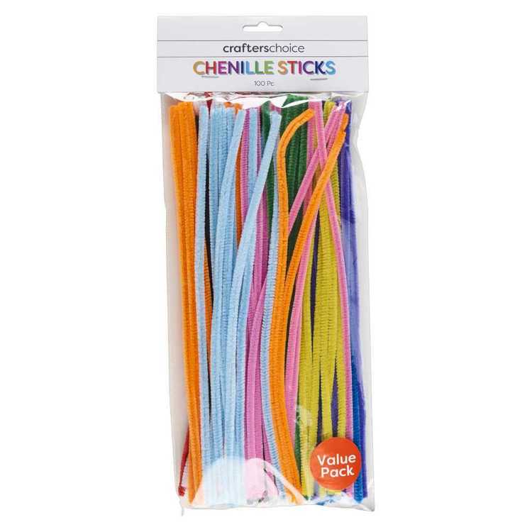 Pop! 6mm Multicolor Assorted Chenille Stems 100pc - Black - Kids Craft Basics - Kids