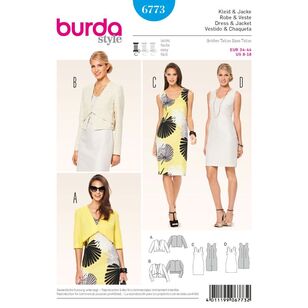Burda 6773 Women's Coordinates, Pantsuits, Suits Pattern White 8 - 18