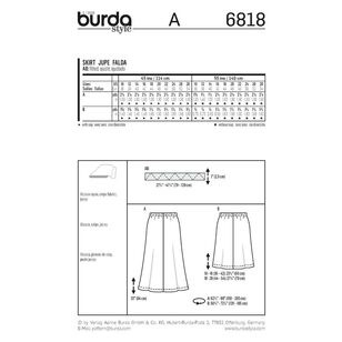 Burda 6818 Women's Skirt Pattern White 10 - 28