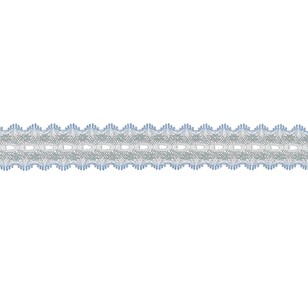 Maria George Iridescent Eyelet Lace 15 Metre Roll  Sky 37 mm x 15 m