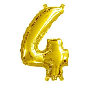 Artwrap Miniloon Number 4 Foil Balloon Gold 35.5 cm