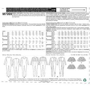 McCall's Pattern M7269 Bodysuits and Ruffled Skirts