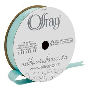 Offray Single Face Satin Ribbon Aqua