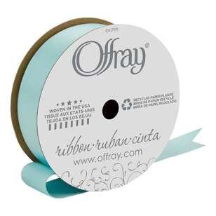 Offray Single Face Satin Ribbon Aqua